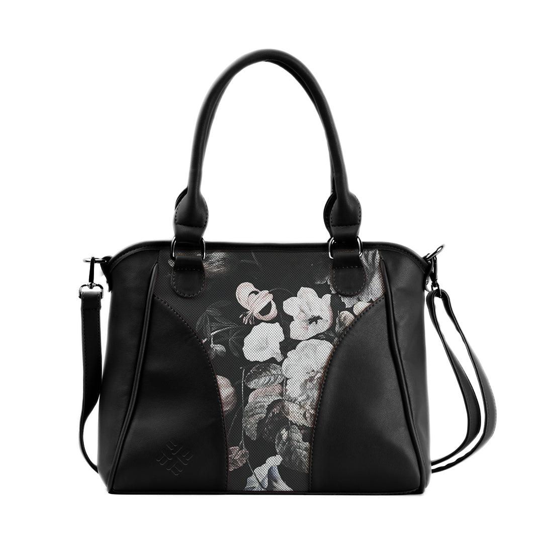 Black Ladies Handbag Roses - CANVAEGYPT