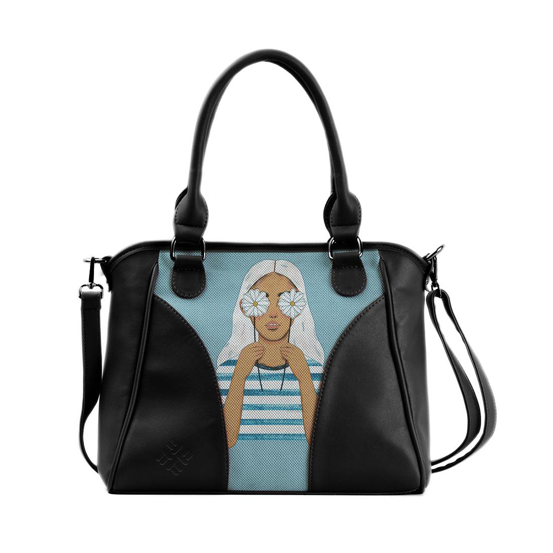 Black Ladies Handbag Sun Flower - CANVAEGYPT