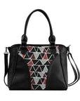 Black Ladies Handbag Triangles Red