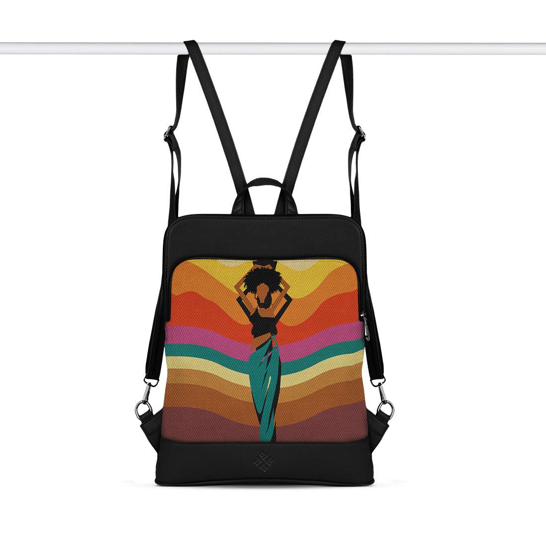 Black Laptop Backpack Africa-Girl - CANVAEGYPT