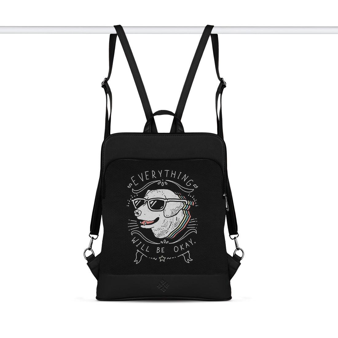 Black Laptop Backpack Everything Will Be Okay - CANVAEGYPT