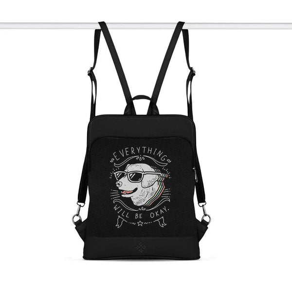 Black Laptop Backpack Everything Will Be Okay - CANVAEGYPT