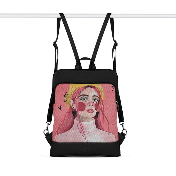 Black Laptop Backpack Lemon Beret Girl - CANVAEGYPT