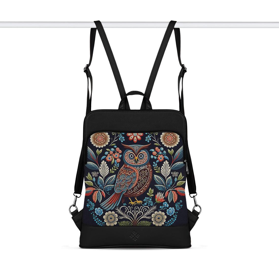 Black Laptop Backpack Owl - CANVAEGYPT