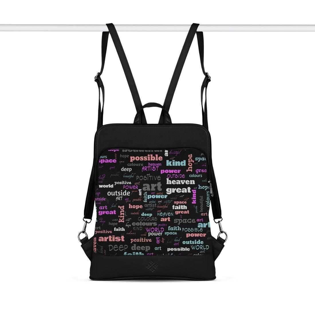 Black Laptop Backpack Positive Words - CANVAEGYPT