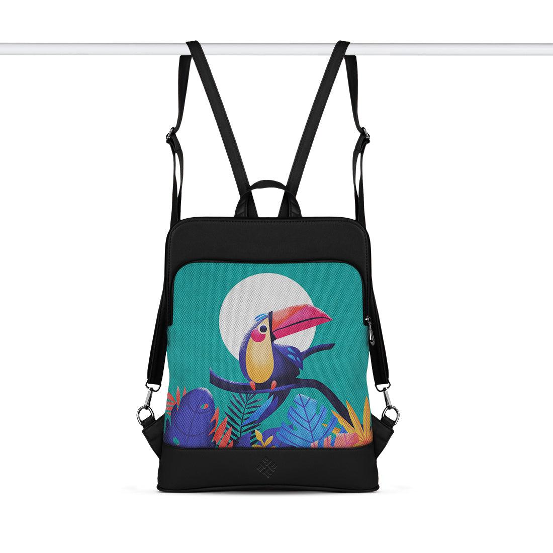 Black Laptop Backpack Tropical Bird - CANVAEGYPT