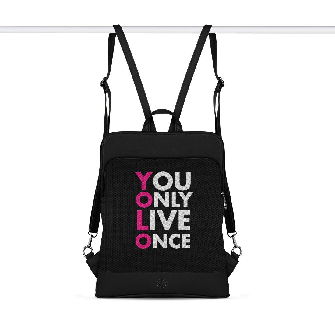 Black Laptop Backpack YOLO - CANVAEGYPT