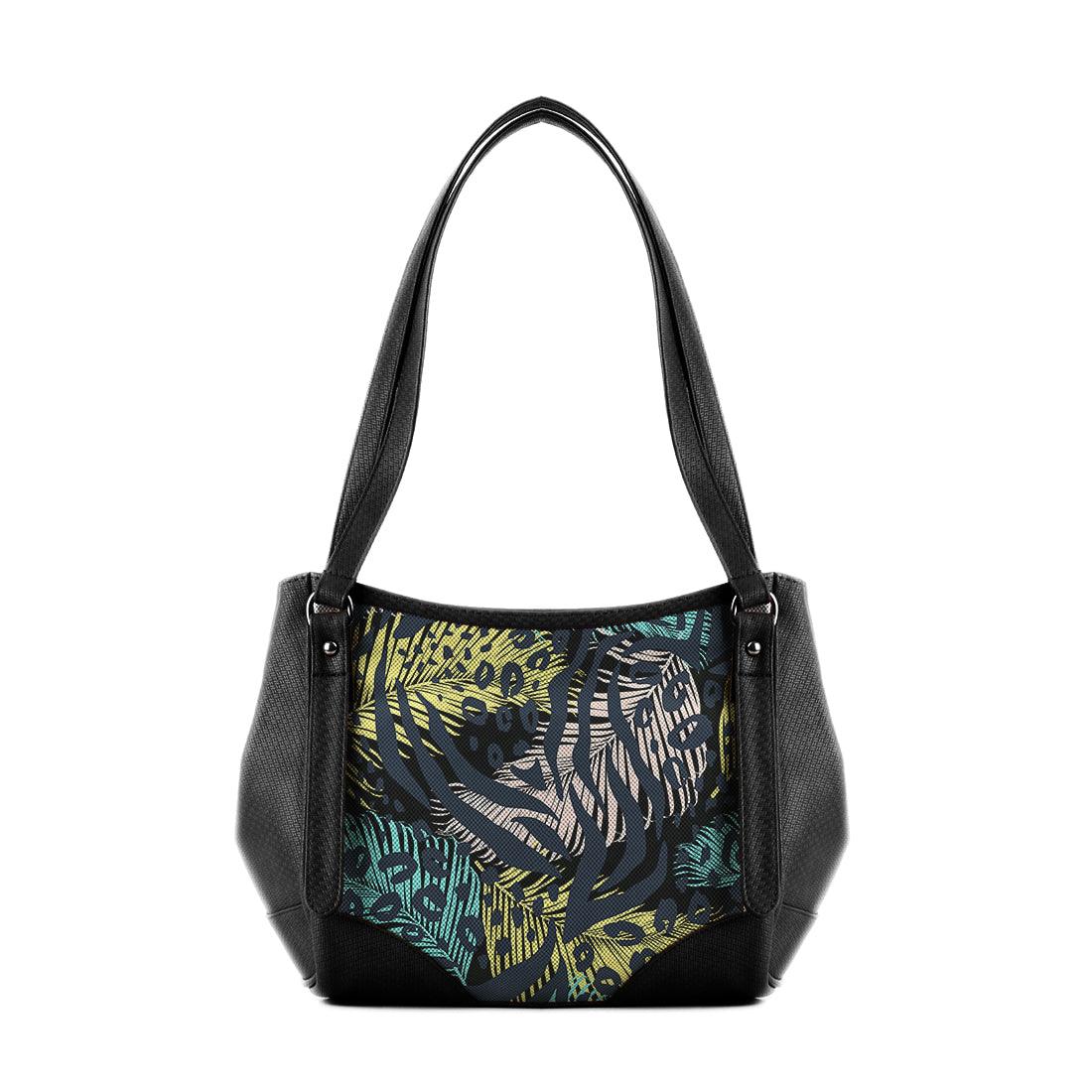 Black Leather Tote Bag African Spotted - CANVAEGYPT