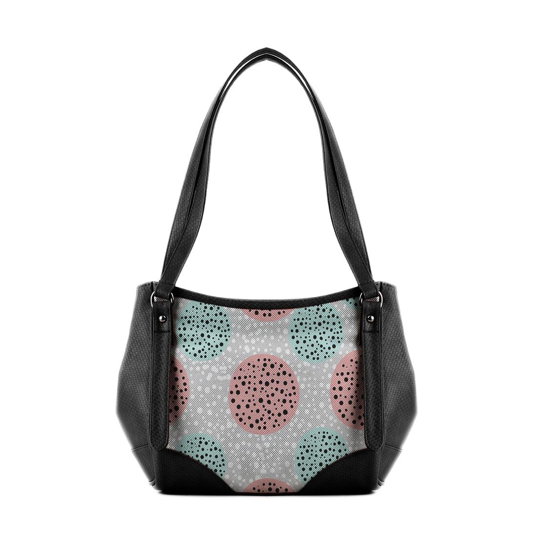 Black Leather Tote Bag Dots - CANVAEGYPT
