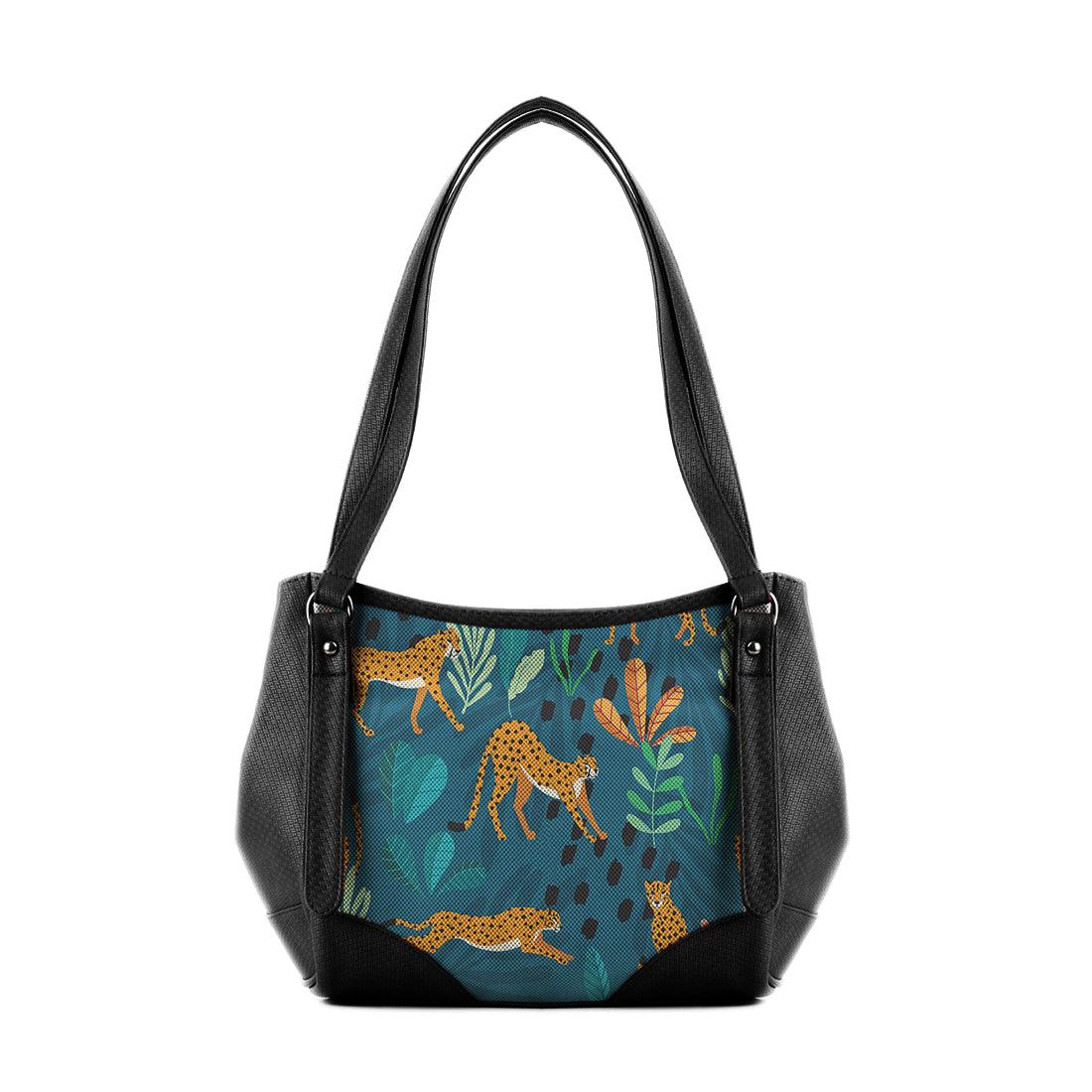 Black Leather Tote Bag Jungle - CANVAEGYPT