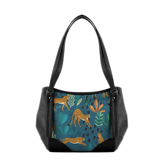 Black Leather Tote Bag Jungle - CANVAEGYPT