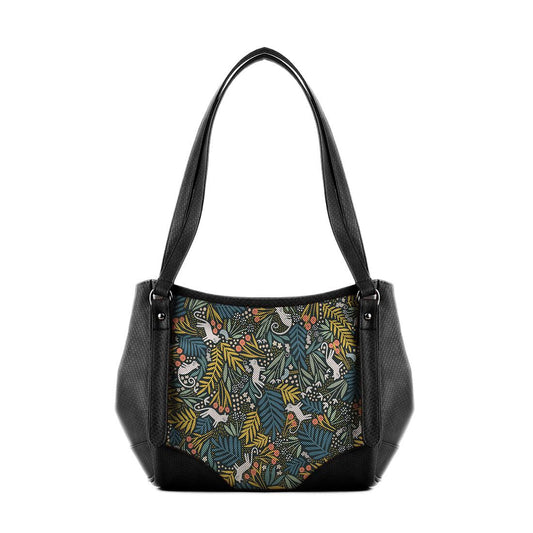 Black Leather Tote Bag Jungles - CANVAEGYPT