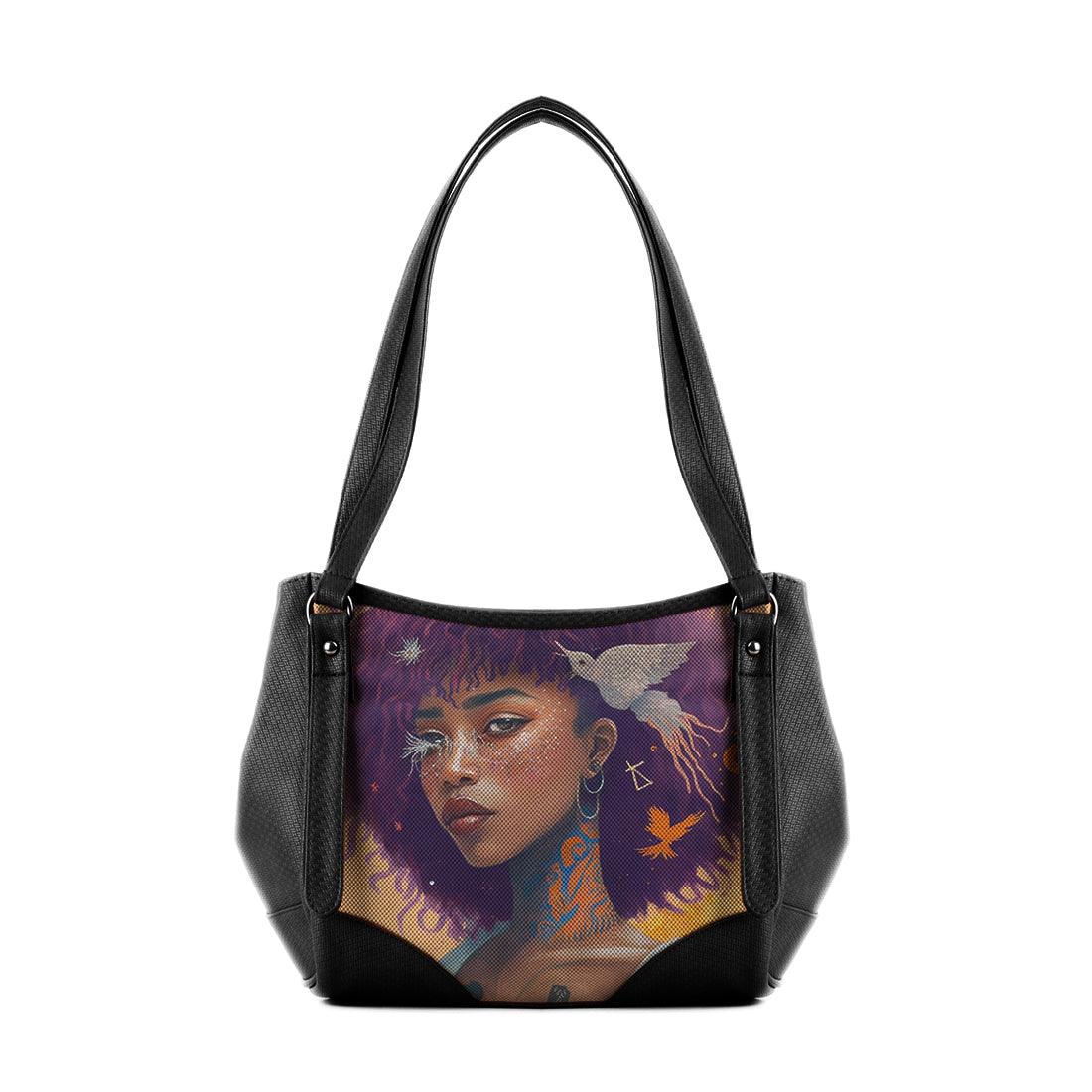 Black Leather Tote Bag Queen - CANVAEGYPT