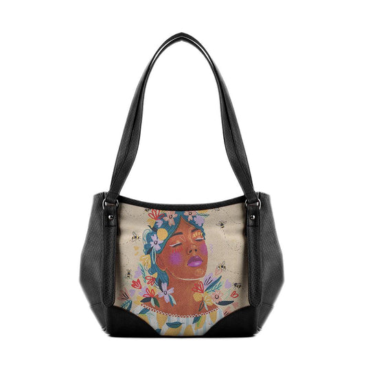Black Leather Tote Bag Save The Bees - CANVAEGYPT