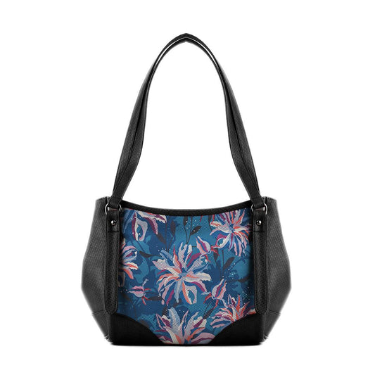 Black Leather Tote Bag Sea Leaf - CANVAEGYPT