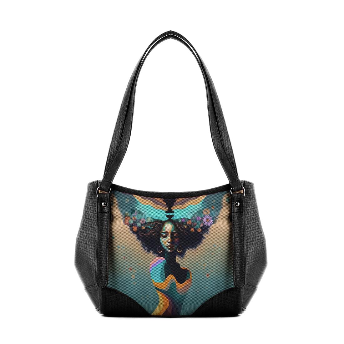 Black Leather Tote Bag Sea Queen - CANVAEGYPT