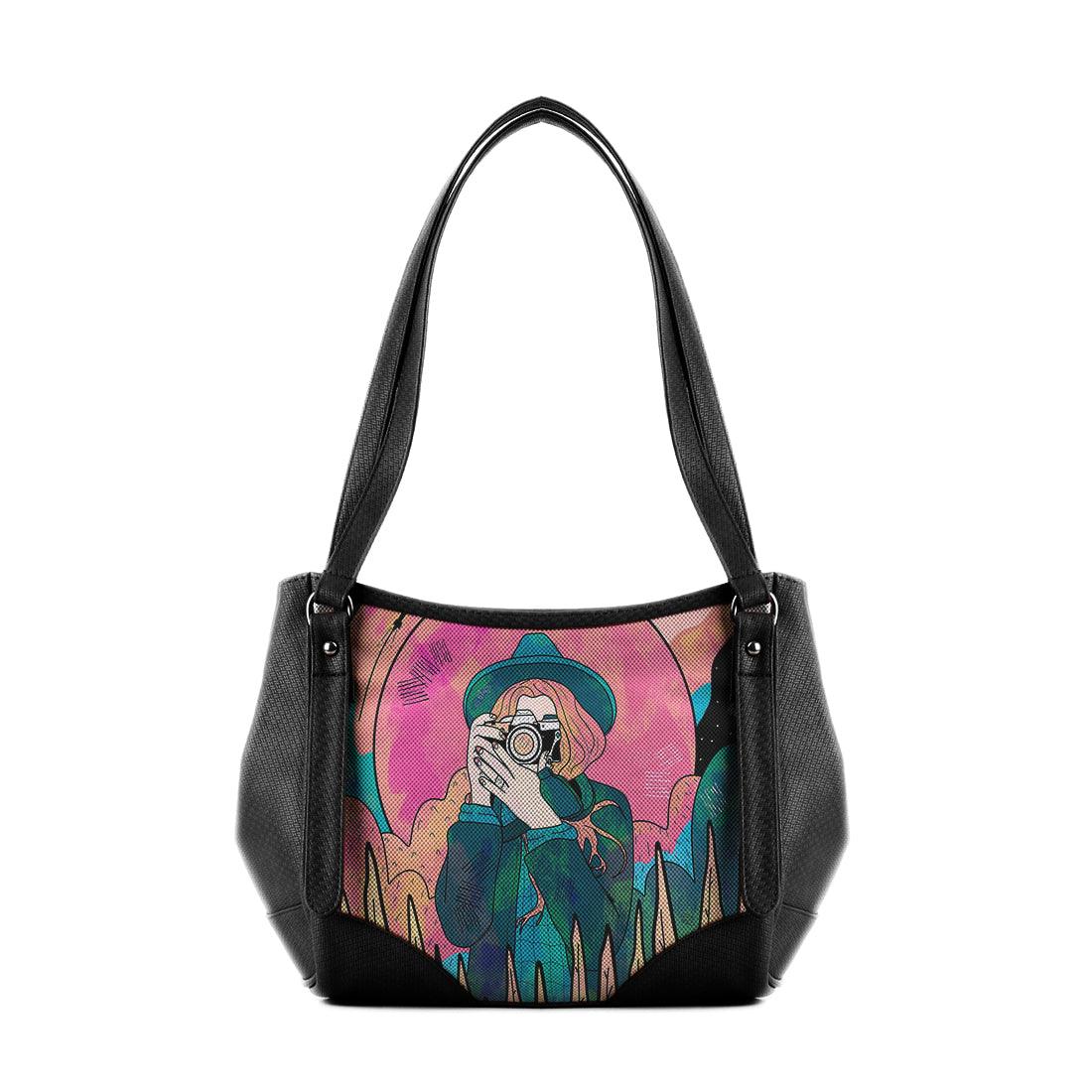 Black Leather Tote Bag Space Photographer - CANVAEGYPT