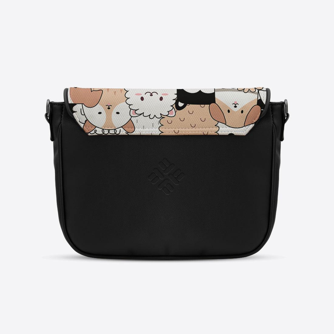 Black Messenger Crossbody Cute Pets - CANVAEGYPT