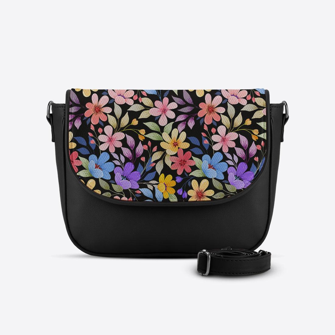 Black Messenger Crossbody floral - CANVAEGYPT