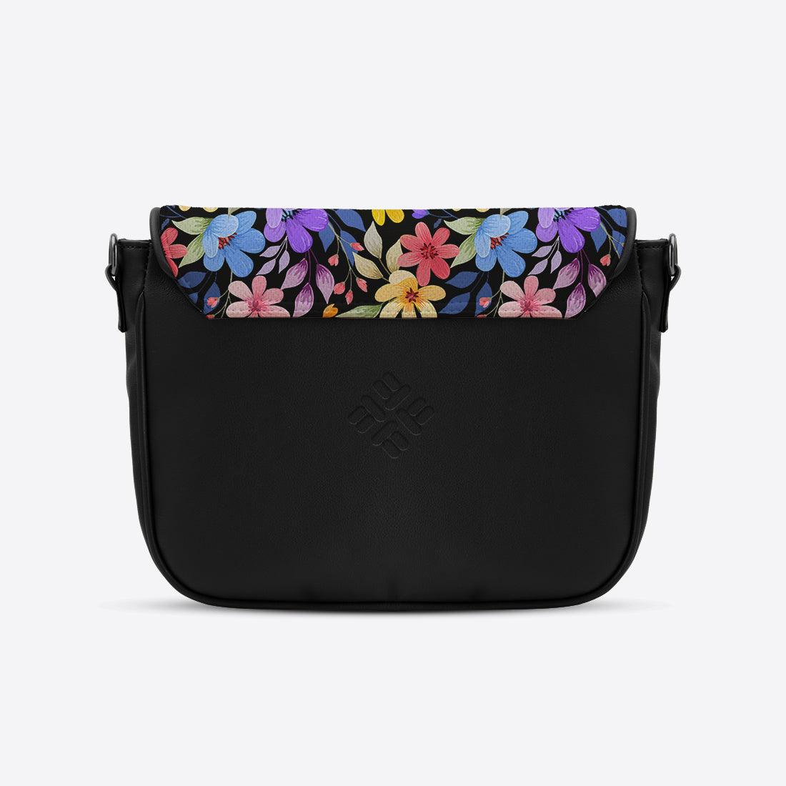 Black Messenger Crossbody floral - CANVAEGYPT