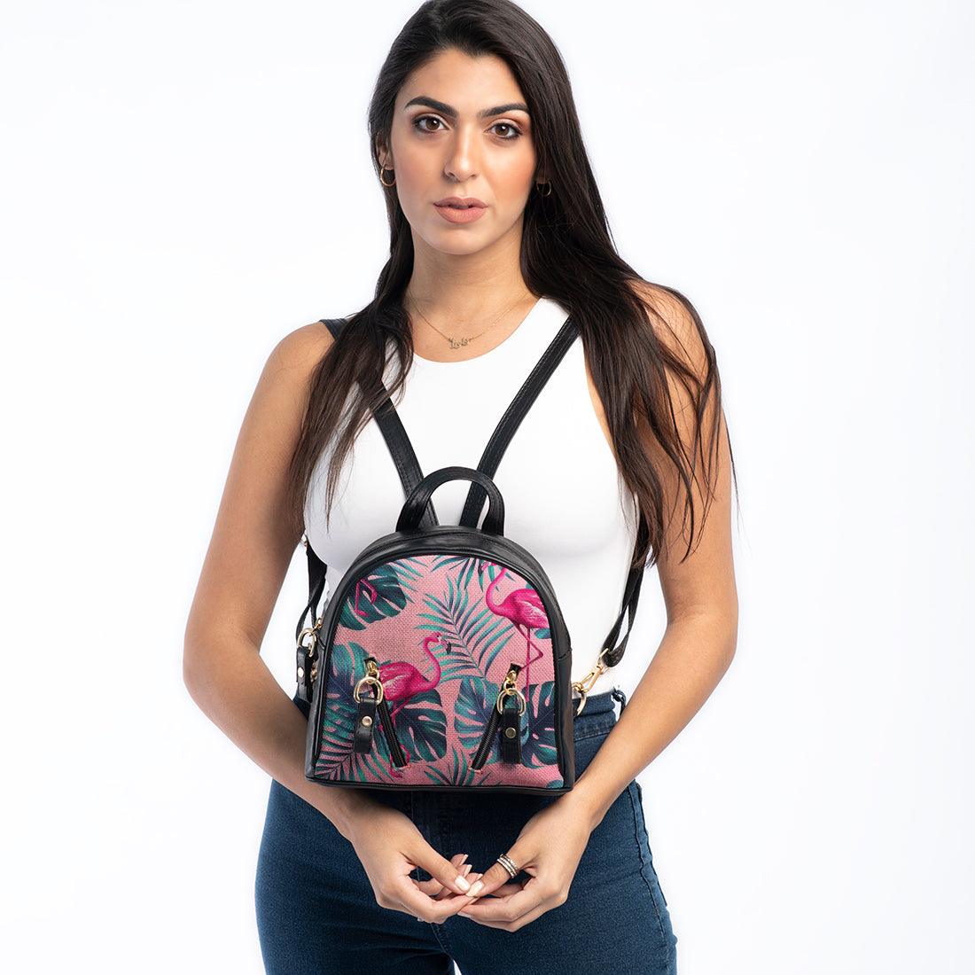 Black Mini Backpack Flamingo - CANVAEGYPT
