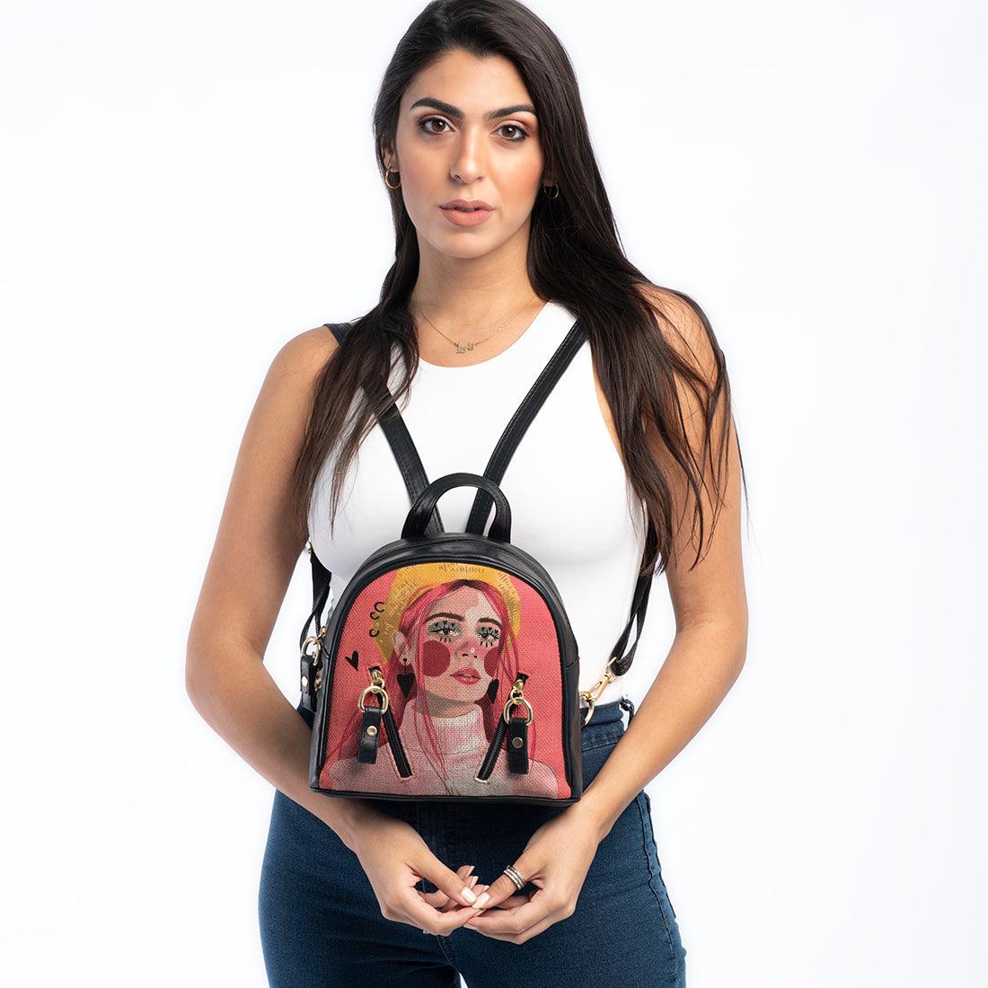 Black Mini Backpack Lemon beret girl - CANVAEGYPT