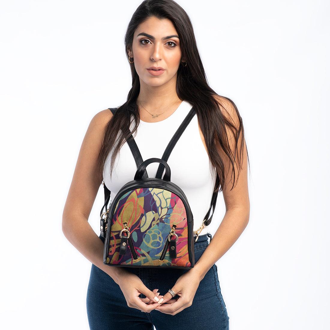 Black Mini Backpack Sea Herbs - CANVAEGYPT