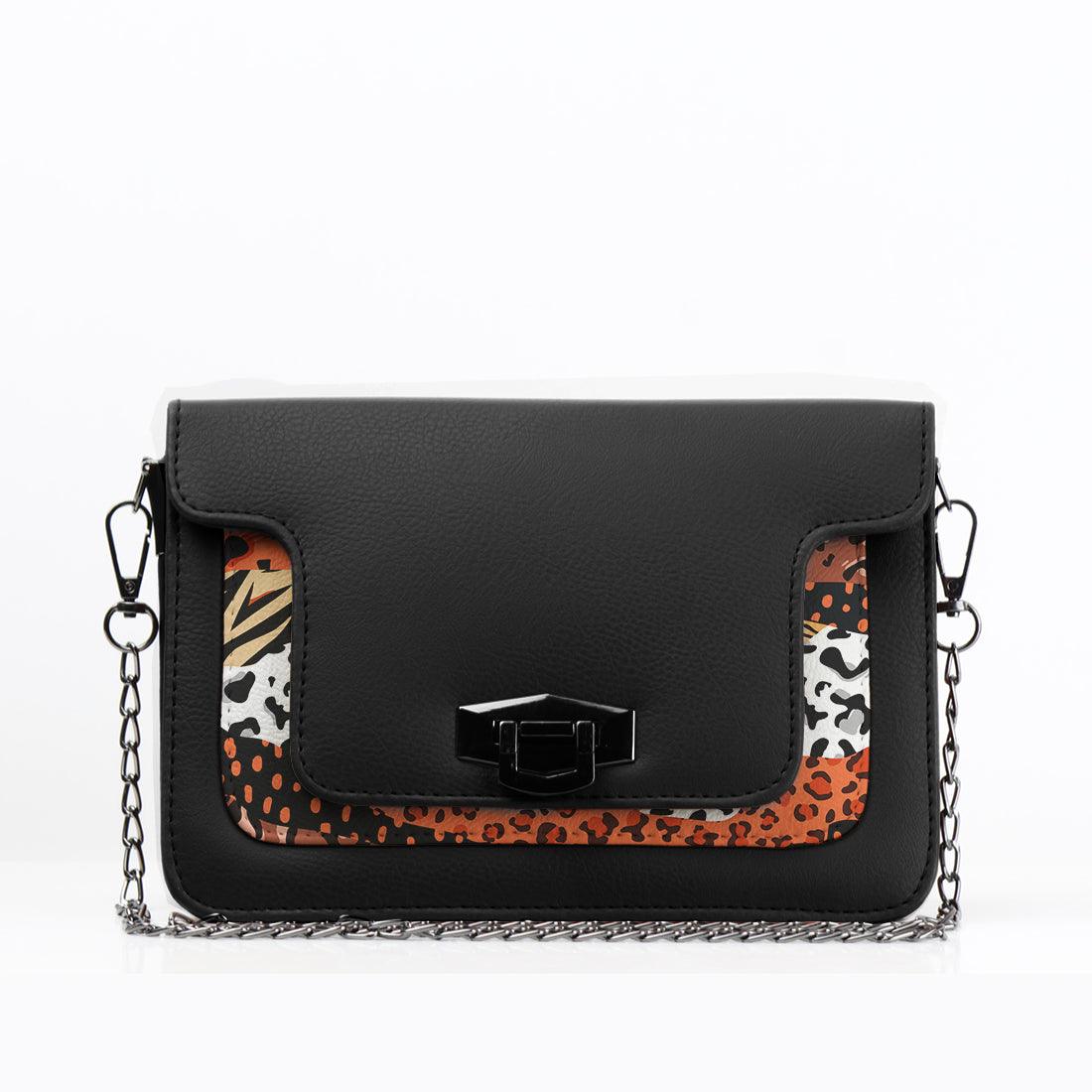 Black Mini Embossed Chain Bag Skins - CANVAEGYPT