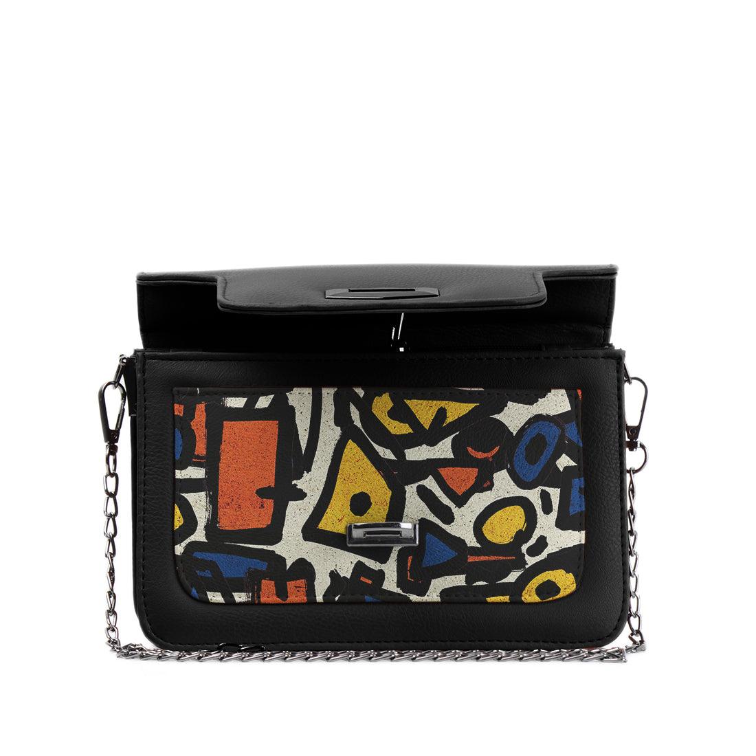 Black Mini Embossed Chain Bag Stroke - CANVAEGYPT