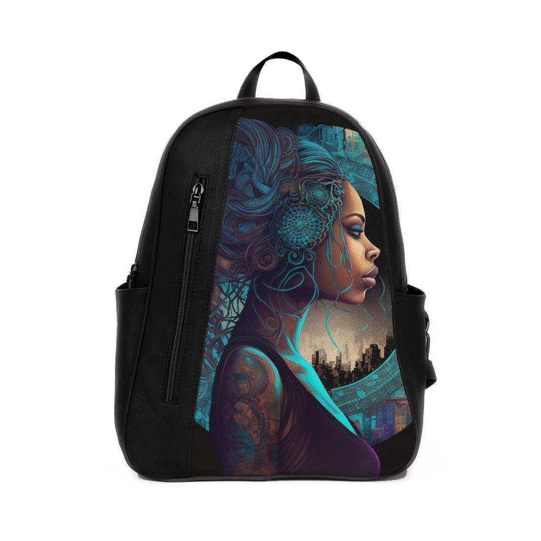 Black Mixed Backpack The other side - CANVAEGYPT