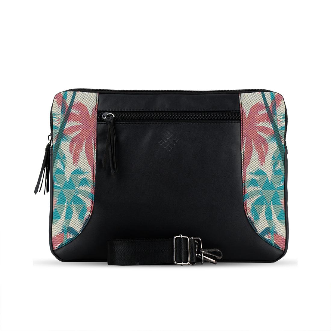 Black Mixed Laptop Sleeve Colorful Palm - CANVAEGYPT