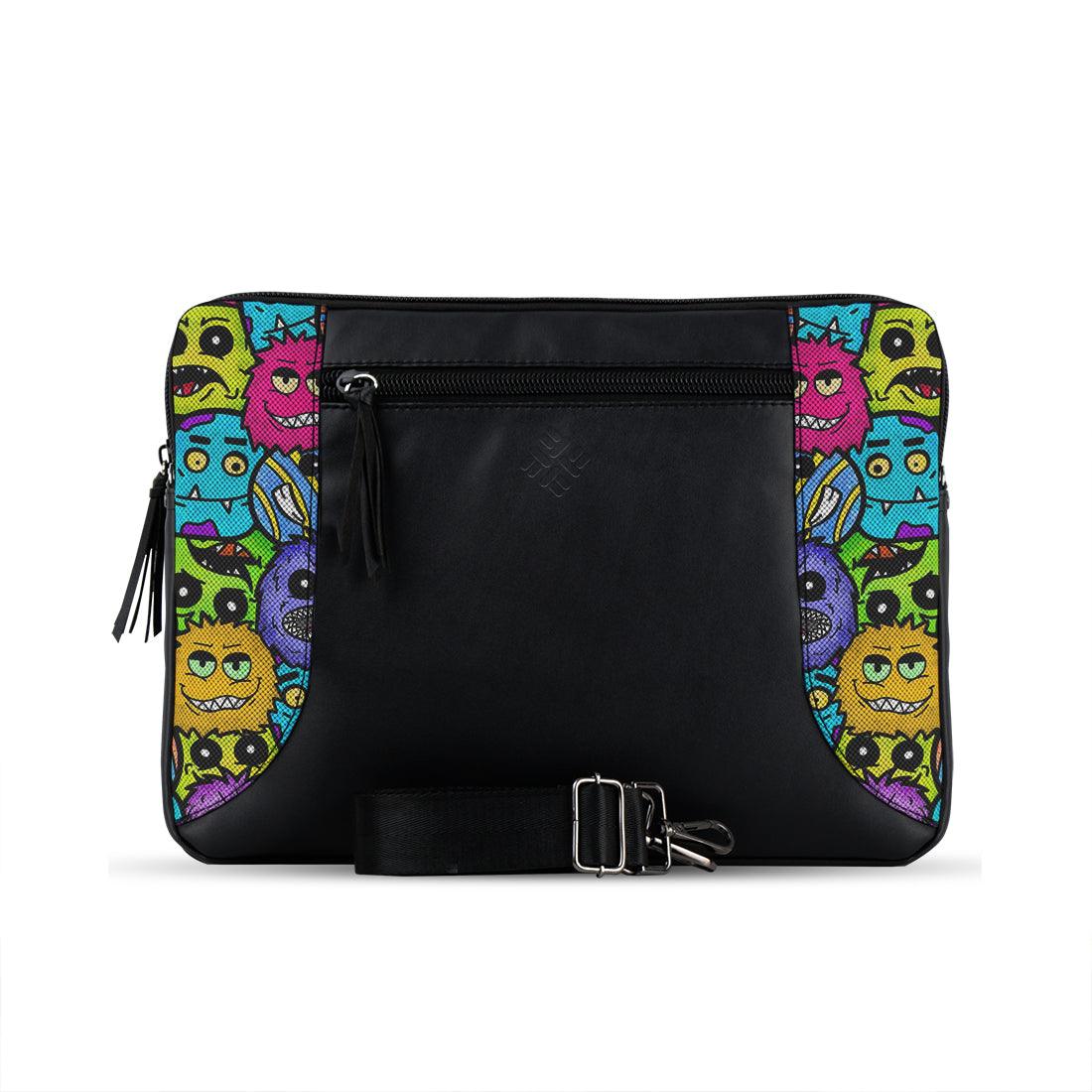 Black Mixed Laptop Sleeve Little Monsters - CANVAEGYPT
