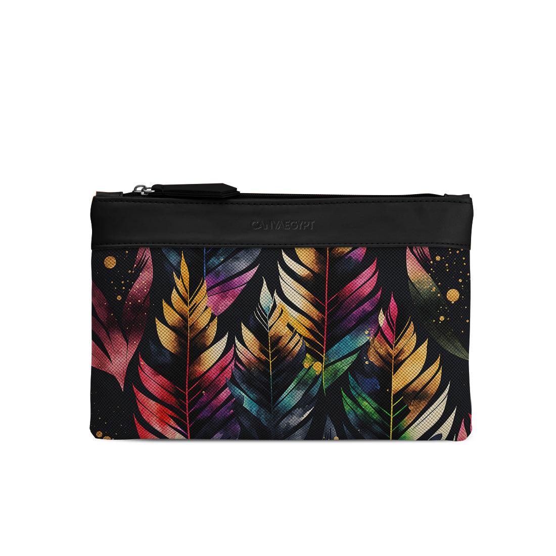 Black Mixed Pouches Colorful Leaves - CANVAEGYPT
