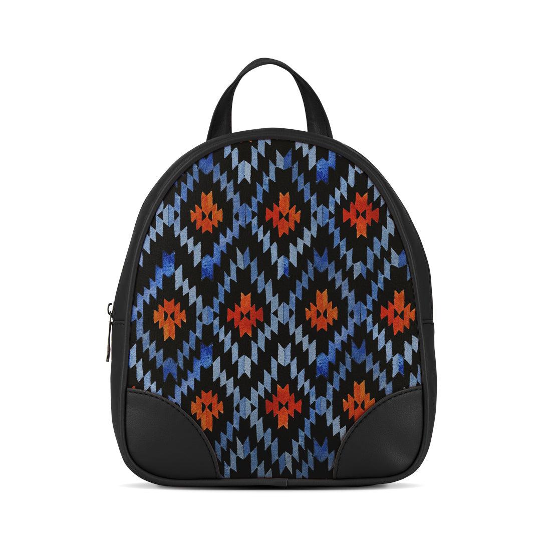 Black O Mini Backpacks Blue rhombus - CANVAEGYPT