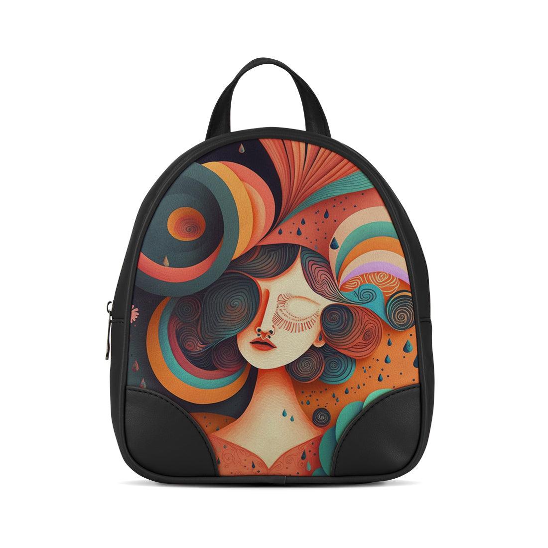 Black O Mini Backpacks Colorful Pattern - CANVAEGYPT