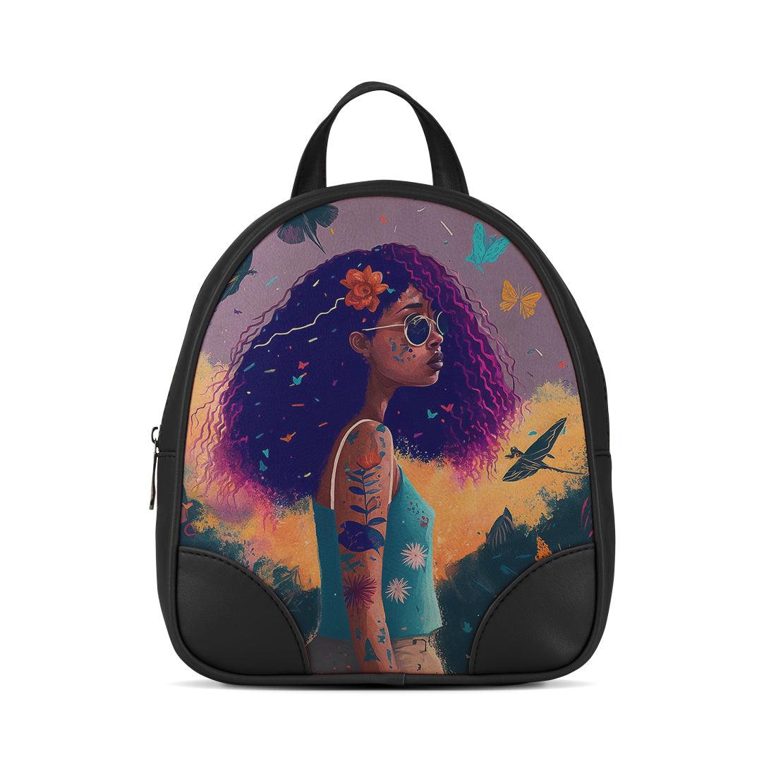 Black O Mini Backpacks Tranquil Girl - CANVAEGYPT