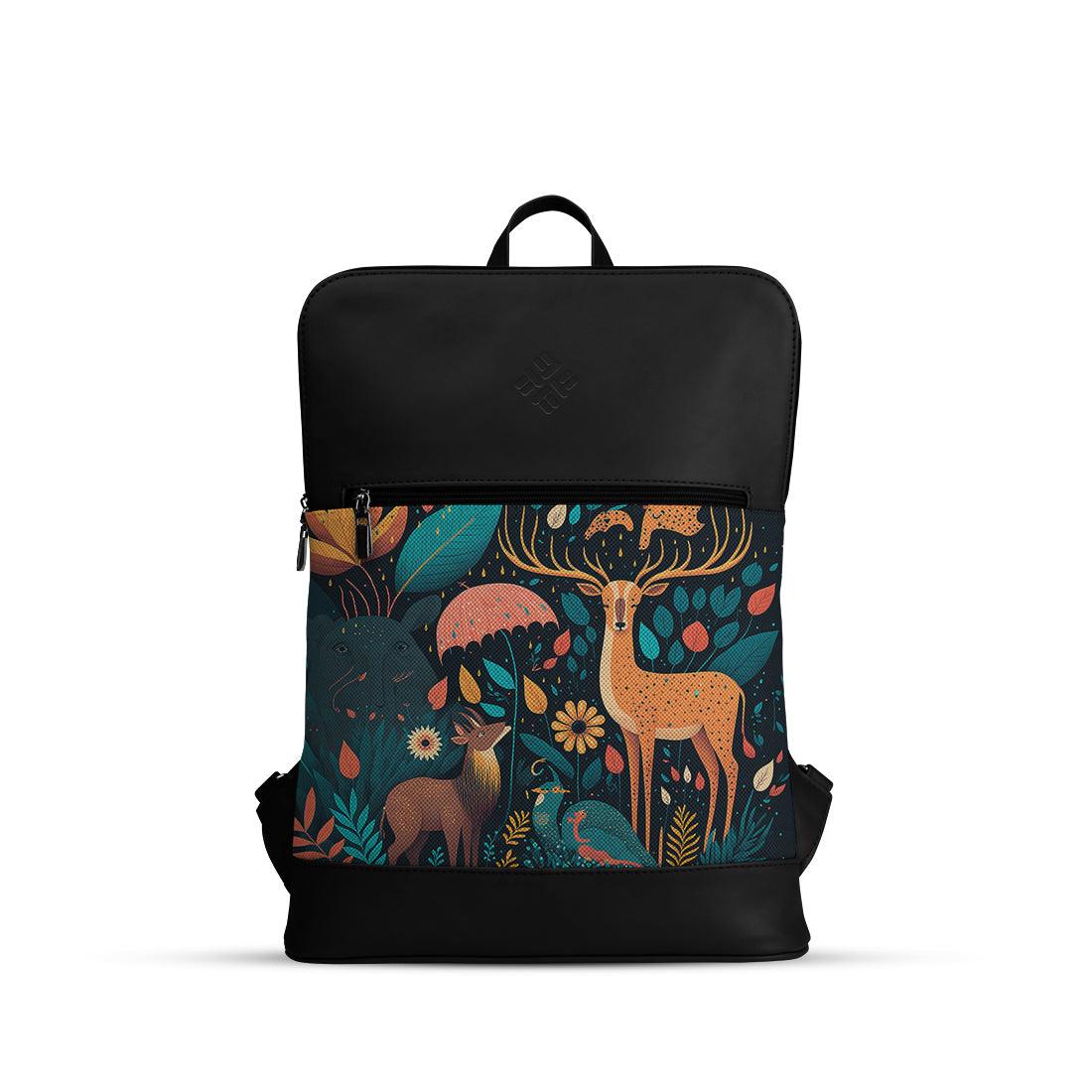 Black Orbit Laptop Backpack Forest Animals - CANVAEGYPT