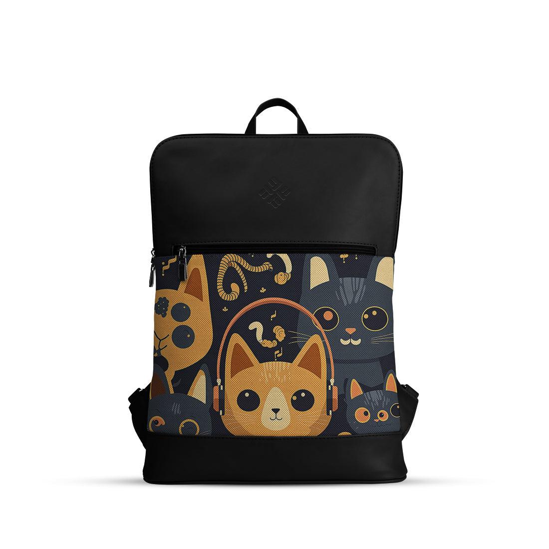 Black Orbit Laptop Backpack Kitties - CANVAEGYPT