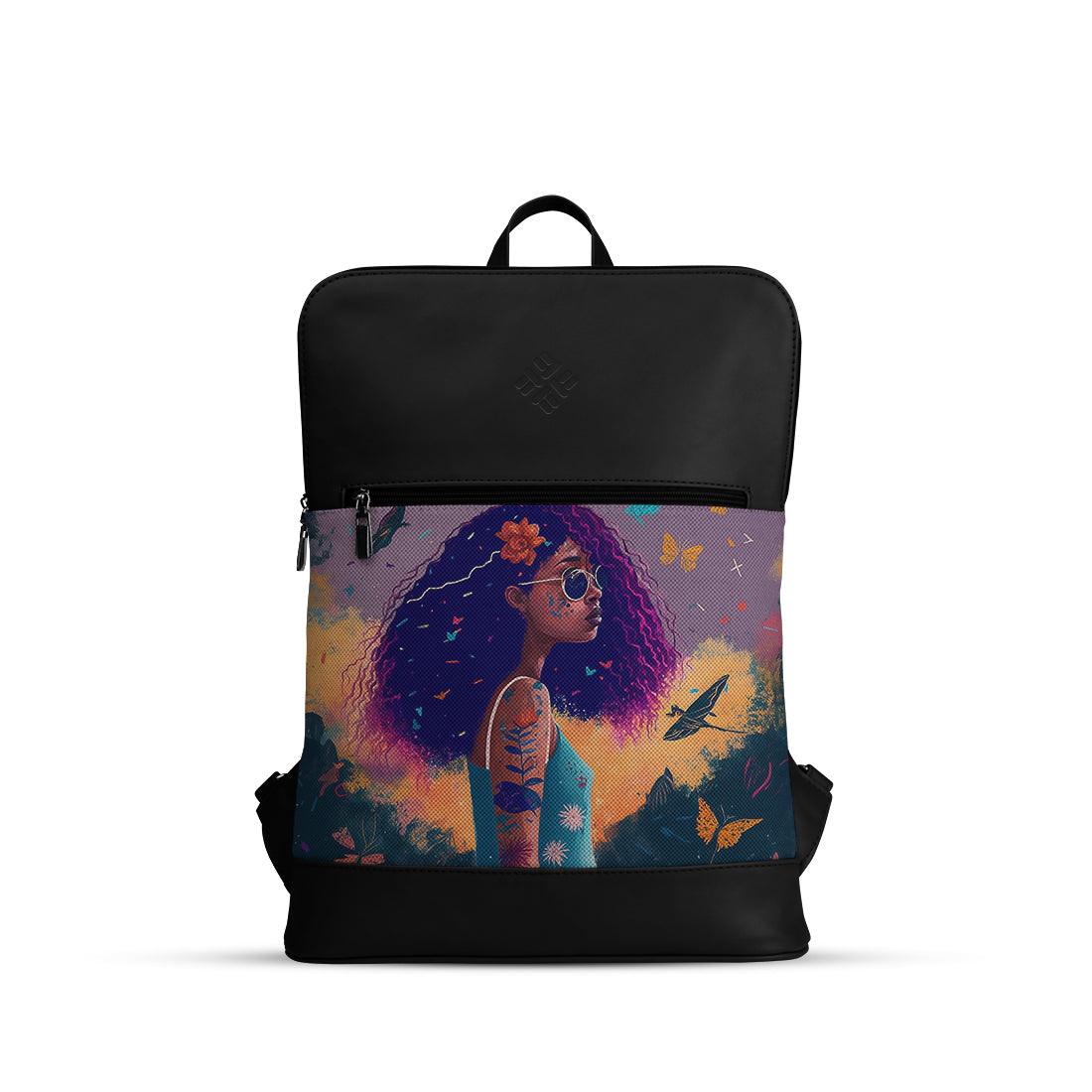 Black Orbit Laptop Backpack Tranquil Girl - CANVAEGYPT