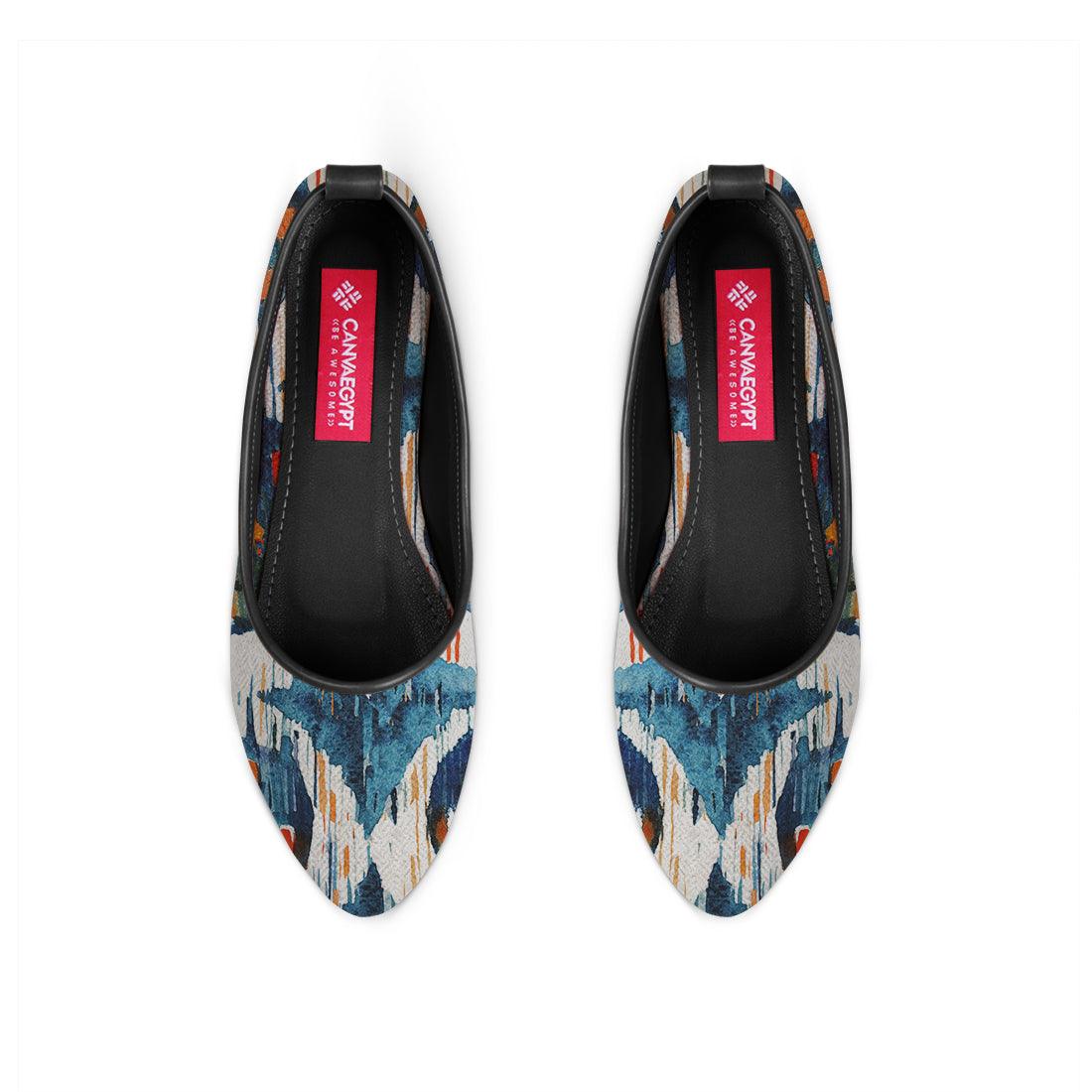 Black Round Toe Shoe Blue circle - CANVAEGYPT