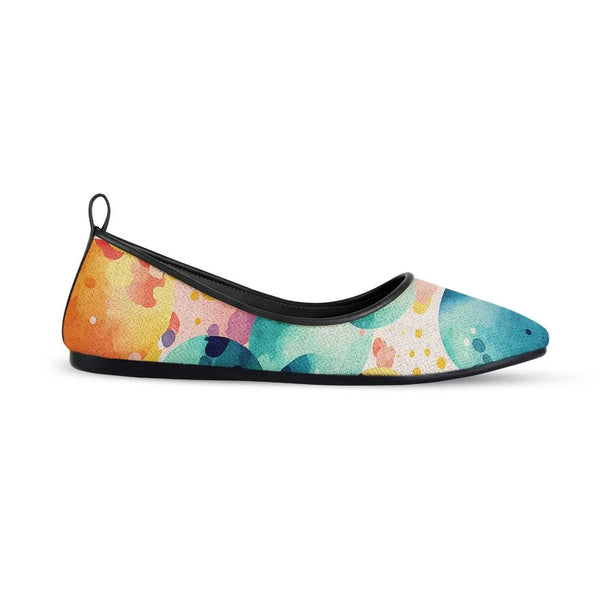Black Round Toe Shoe Bright Circles