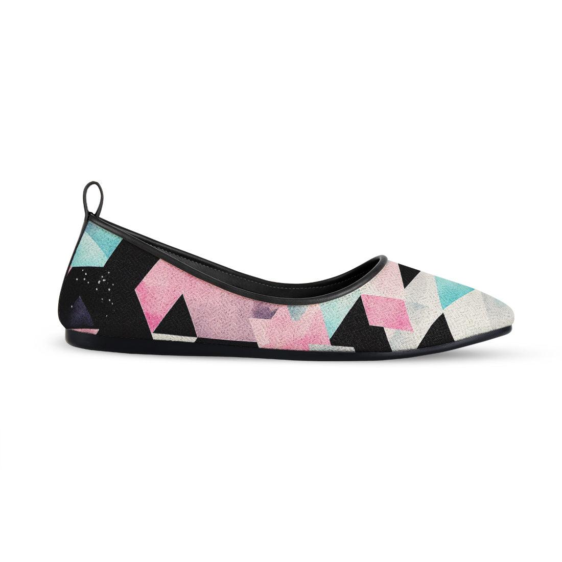 Black Round Toe Shoe Colorful Patterns - CANVAEGYPT