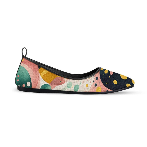 Black Round Toe Shoe Dots