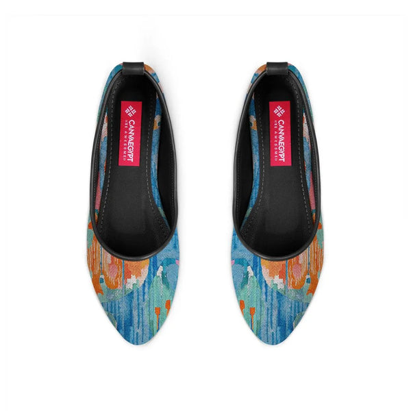 Black Round Toe Shoe Electric blue - CANVAEGYPT