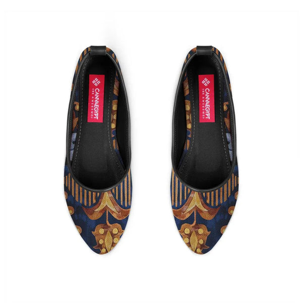 Black Round Toe Shoe Gold garden - CANVAEGYPT