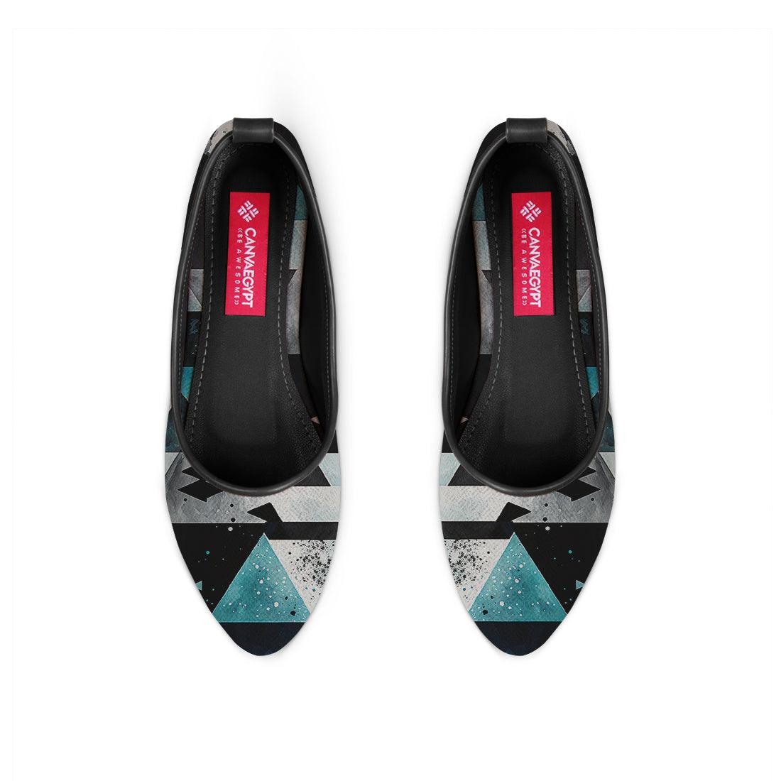 Black Round Toe Shoe Ice Triangles - CANVAEGYPT