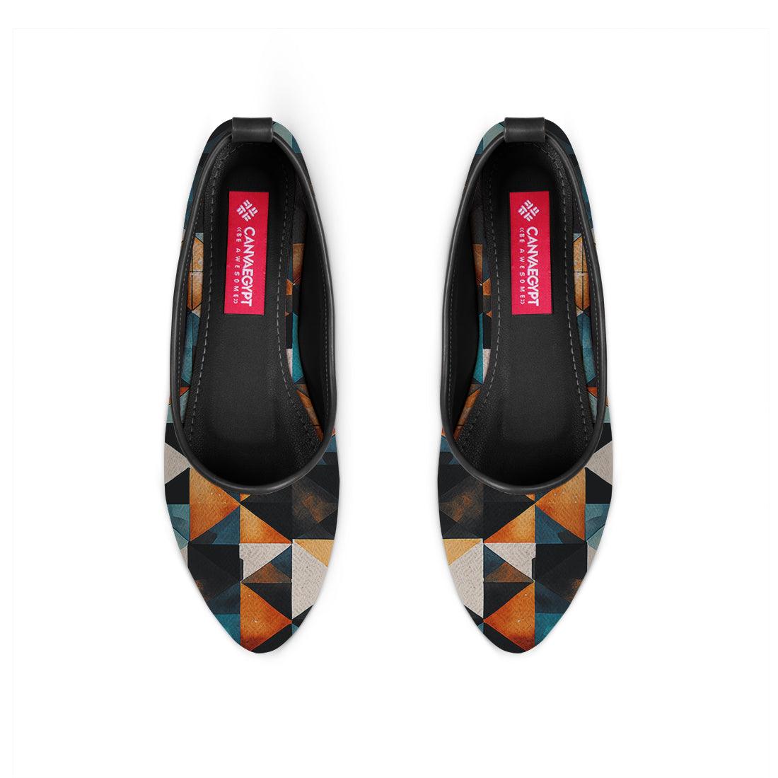 Black Round Toe Shoe Polygons - CANVAEGYPT