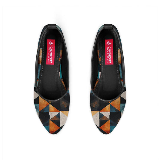 Black Round Toe Shoe Polygons - CANVAEGYPT