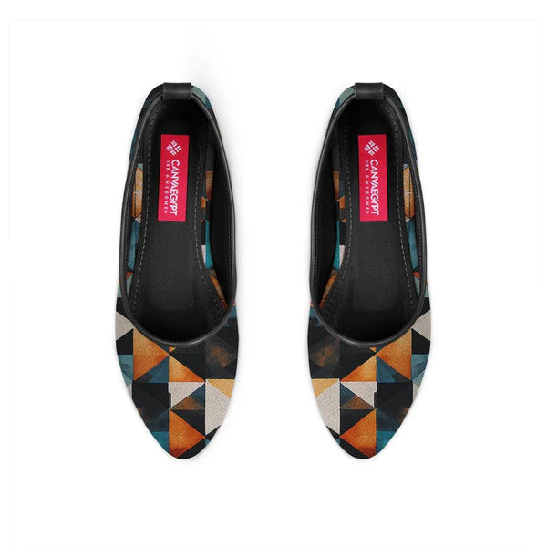 Black Round Toe Shoe Polygons - CANVAEGYPT