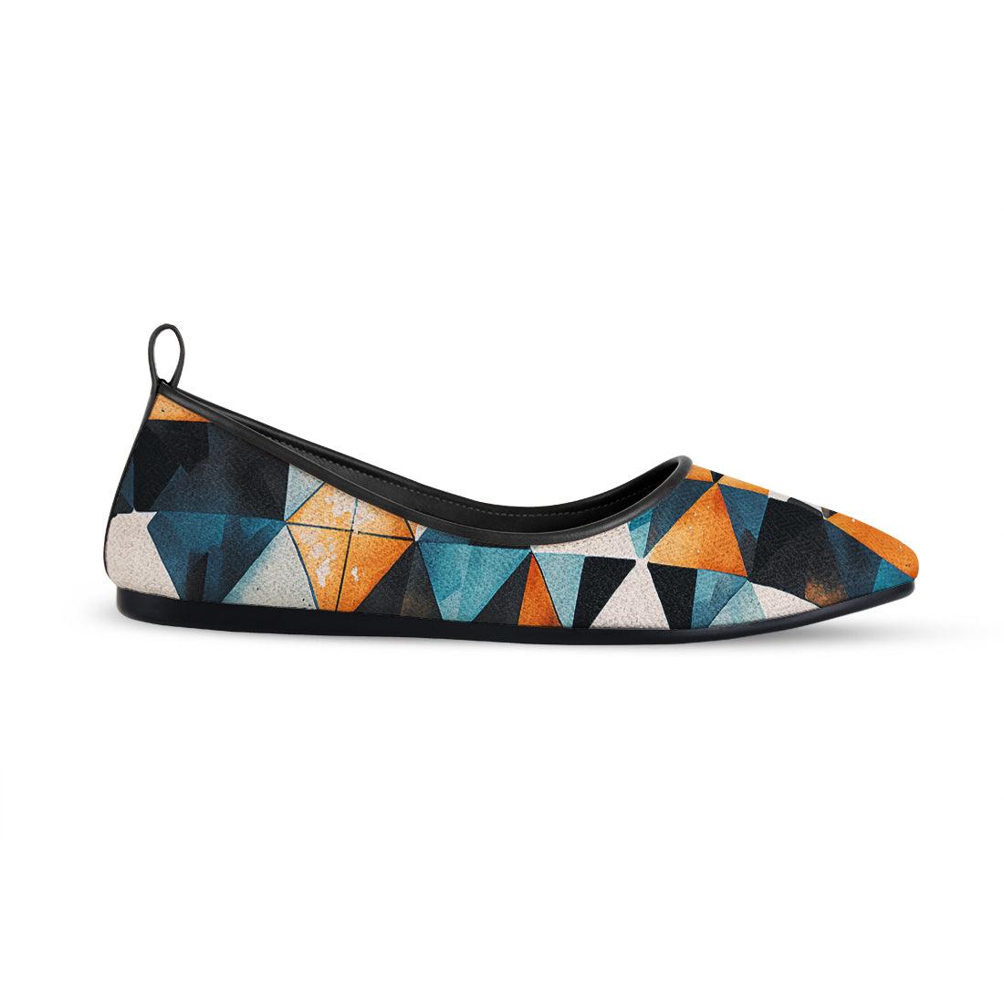 Black Round Toe Shoe Polygons - CANVAEGYPT
